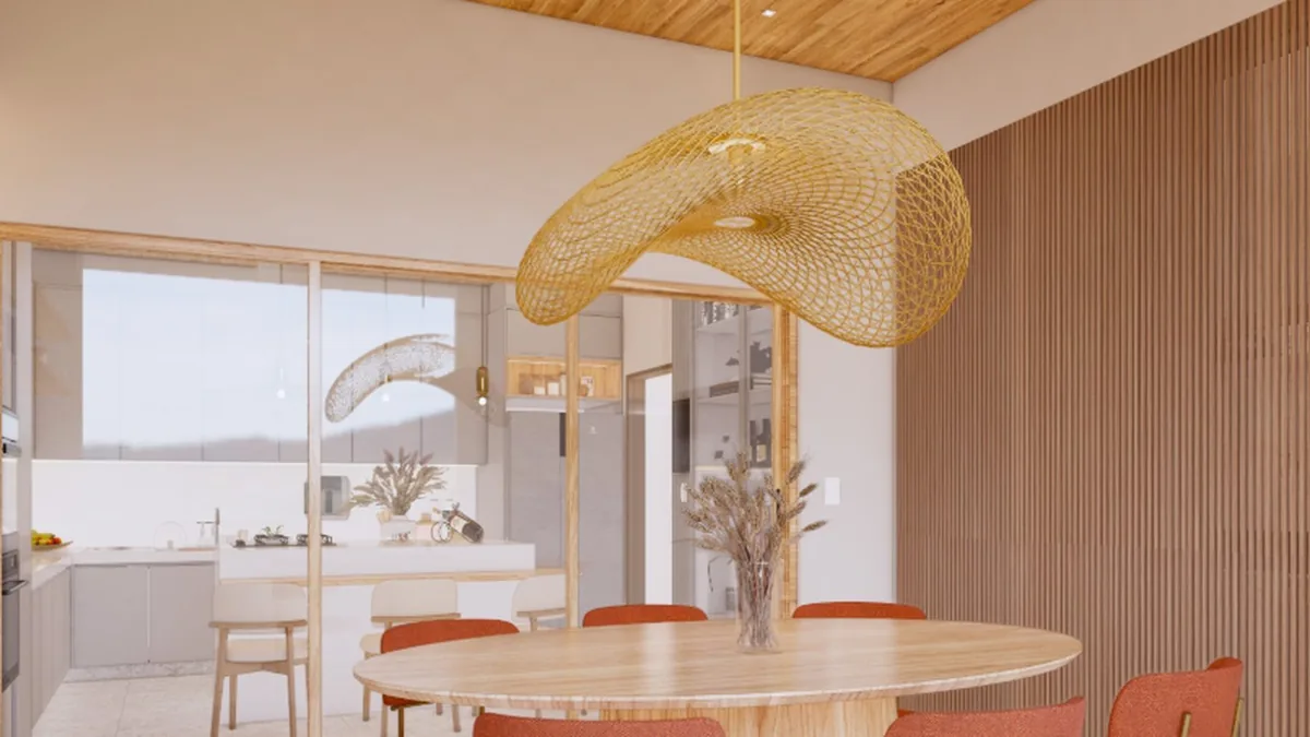 Sala de jantar integrada em projeto de interiores de Marileide Oliveira